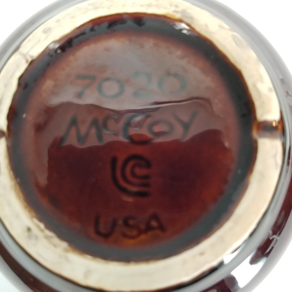 McCoy Pottery Sugar Bowl with Lid Brown Drip Glaze Vintage Ceramic Cabin Rustic - Picture 8 of 9